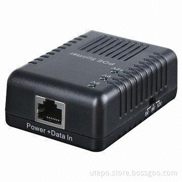 PoE Ethernet & Power Splitter, Power Output DC5V, DC9V, DC12V Optional